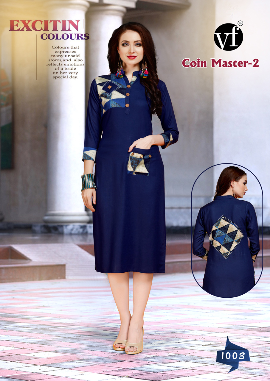 Vee Fab Designer Coin Master-2 Printed Kurti Vee Fab Designer Coin Master-2 Printed Kurti